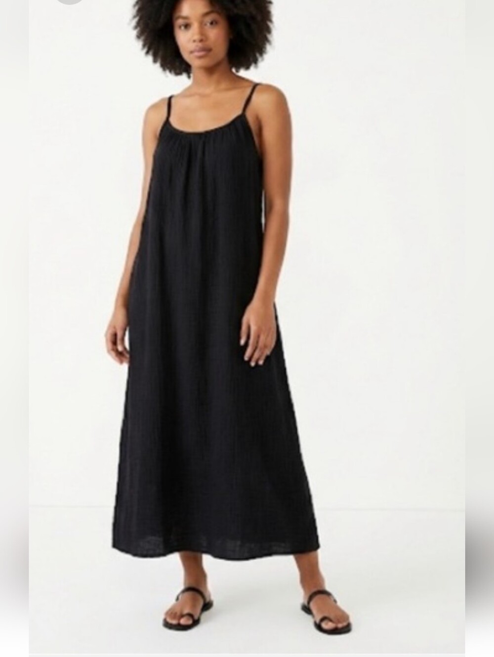 Anthropologie Sol Angeles Black Maxi Gauze Dress
